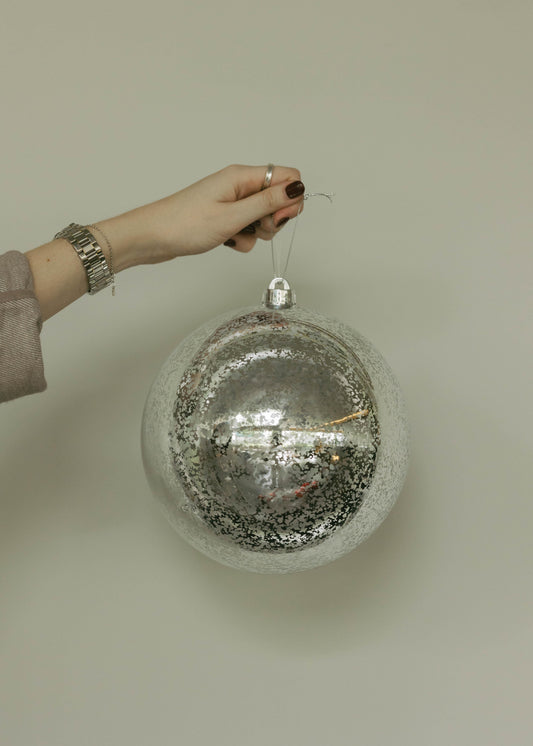 Esfera Plata Craquelada 20 CM