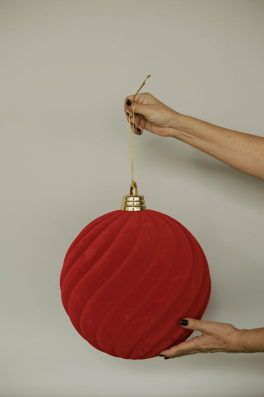 Esfera Terciopelo Rojo 30 CM